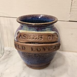 Handcrafted Studio Pottery Ceramic Vase - Blue, Brown and Purple